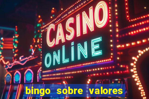 bingo sobre valores para imprimir